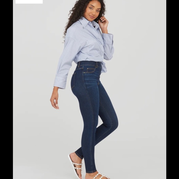 SPANX Ankle Skinny Jeans in Midnight Shade - Picture 2 of 8